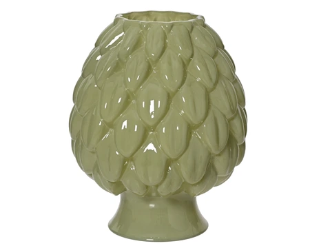 Vase Gl Milky Finish Green D.22Cm X H.26.5Cm