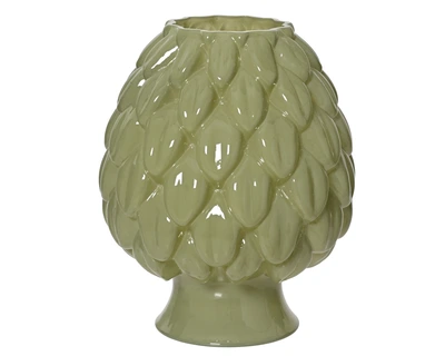 Vase Gl Milky Finish Green D.22Cm X H.26.5Cm