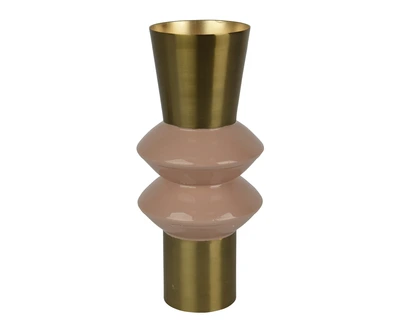 Vase Iron With Enamel Blush Pink H.28.5Cm