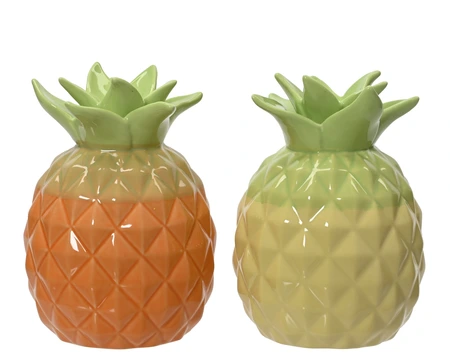 Vase Porcelain 2Col  Asst. L.13.3Cm X W.12.8Cm X H.17.1Cm