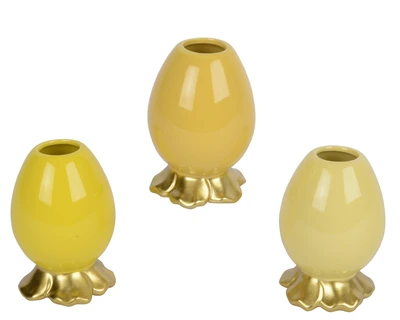 Vase Porcelain 3Col  Asst. D.8.5Cm X H.12Cm