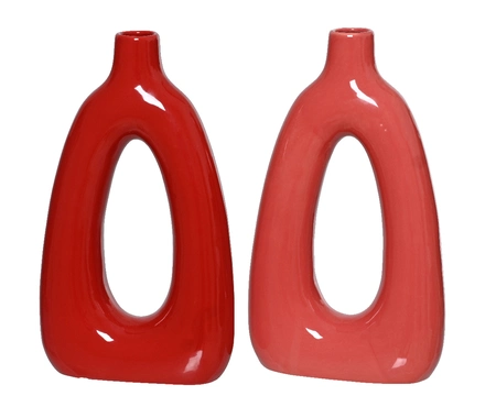 Vase Stoneware 2Col  H32.00cm asst.