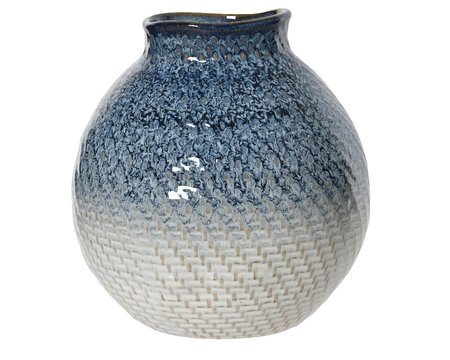 Vase Stoneware Shiny  H18.50cm blue - image 1