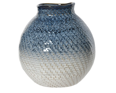 Vase Stoneware Shiny  H18.50cm blue - image 1