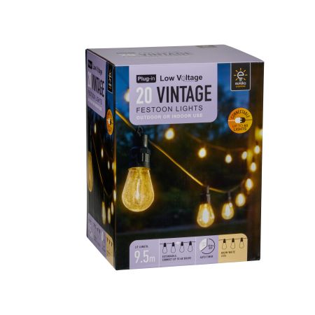 Vintage Festoon LV String Lights  Warm White - Set of 20 - image 1