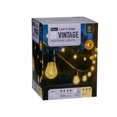 Vintage Festoon LV String Lights  Warm White - Set of 20 - image 1