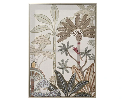 Wall Deco Canvas 3D Gold Foil Palm Tree,Ps Natural Colour Frame Multi H.70Cm