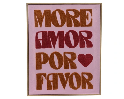 Wall Deco Canvas Amor Pink/Colour(S) L.40Cm X W.2.3Cm X H.50Cm