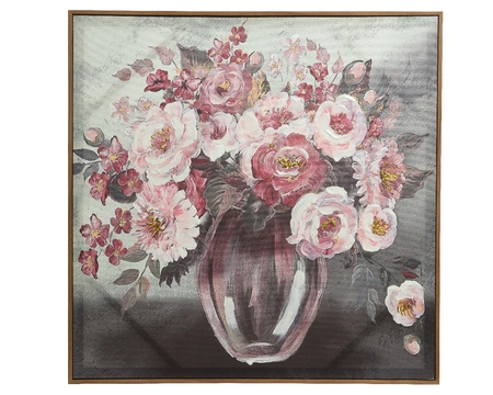 Wall Deco Canvas Flowers In Vase L80Cm