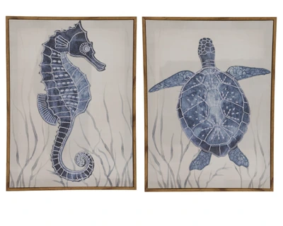 Wall Deco Canvas Jeans Fabric Deco 2 Blue  L.30Cm X H.40Cm