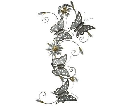 Wall Deco Iron Antique Iron Butterfly H63.6Cm