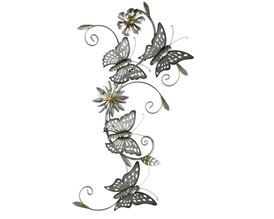 Wall Deco Iron Antique Iron Butterfly H63.6Cm