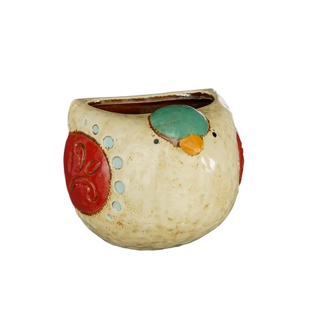Wall Pot Bird Cream - L15Xw11,5Xh13Cm