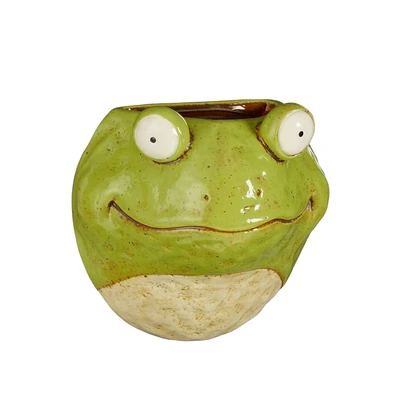 Wall Pot Frog Green - L16,5Xw10Xh16,5Cm