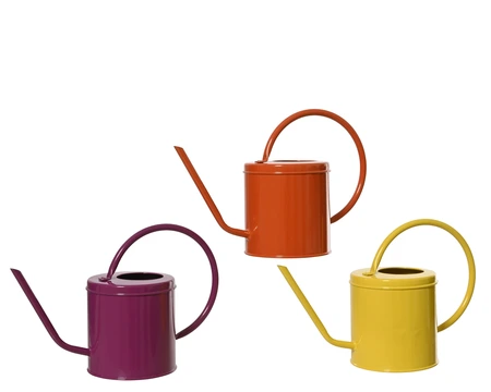 Wateringcan Zinc Circle Column Shinny Outdoor Asst. H.21Cm