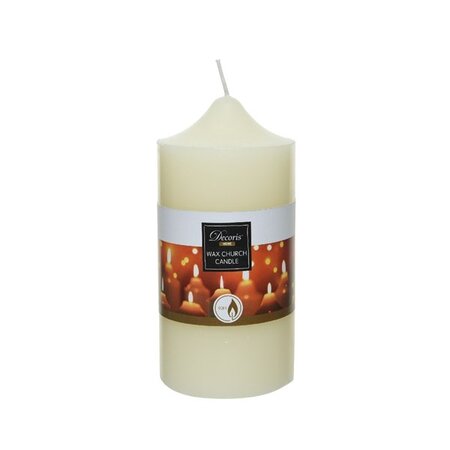 Wax Church Candle White Dia7.5X15Cm - image 1