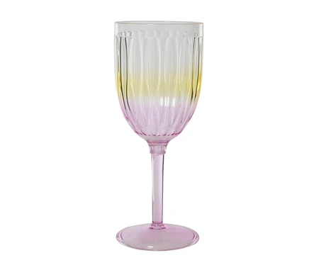 Wine Gl Color Flow Stripe Pattern Multi H.19.8Cm