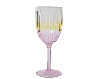 Wine Gl  Color Flow Stripe Pattern Multi H.19.8Cm