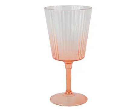 Wine Plastic With Stripe Pattern H18.50cm peach