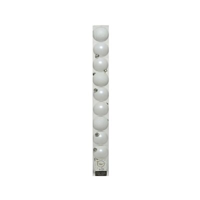 WJ Baubles Shatterproof Dia6Cm Winter White