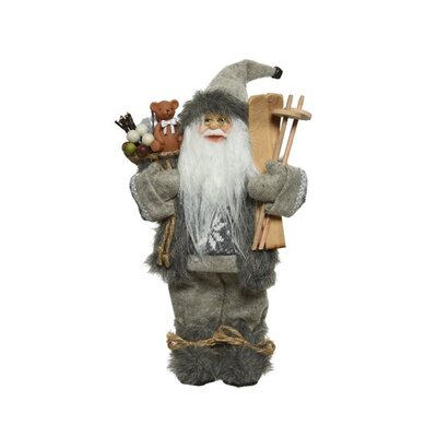 WJ Santa Polyester L30-W17-H45Cm Grey/Trans