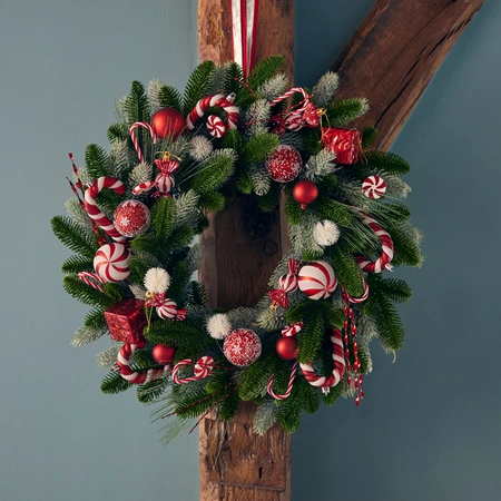 Wreath Green/Red D.60cm x H.14cm - image 2
