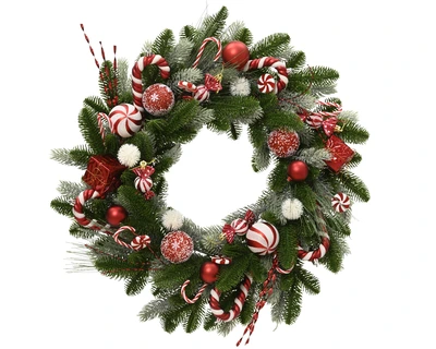 Wreath Green/Red D.60cm x H.14cm - image 1