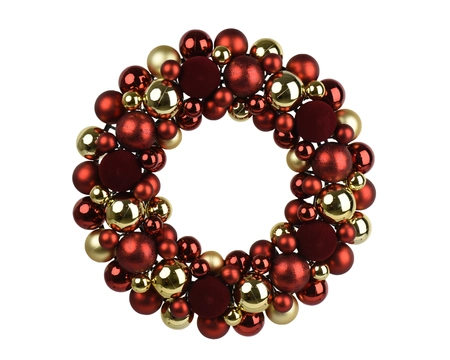 Wreath Polystyrene Oxblood/Gold L.43.5cm x W.43.5cm - image 2