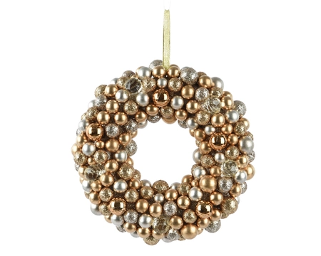 Wreath Shatterproof Acrylic Beads Berries light gold dia25 - image 1