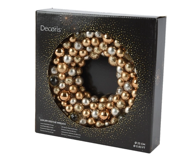 Wreath Shatterproof Acrylic Beads Berries light gold dia25 - image 2