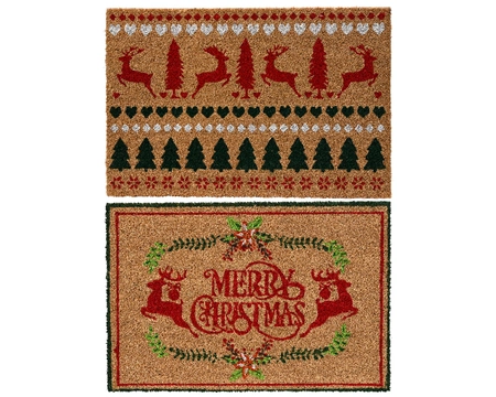 Xmas Doormat Coir natural/colour  L60-W40